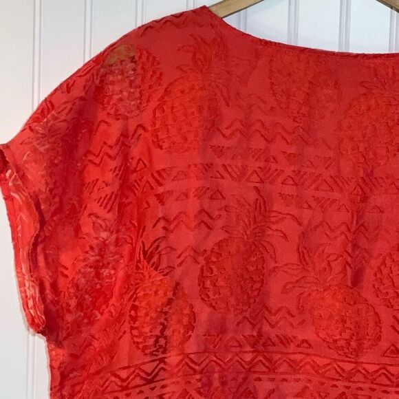 Alfred Dunner Top Women 18P Petite Coral Burnout Over Tank With Attached Chain - Picture 9 of 12